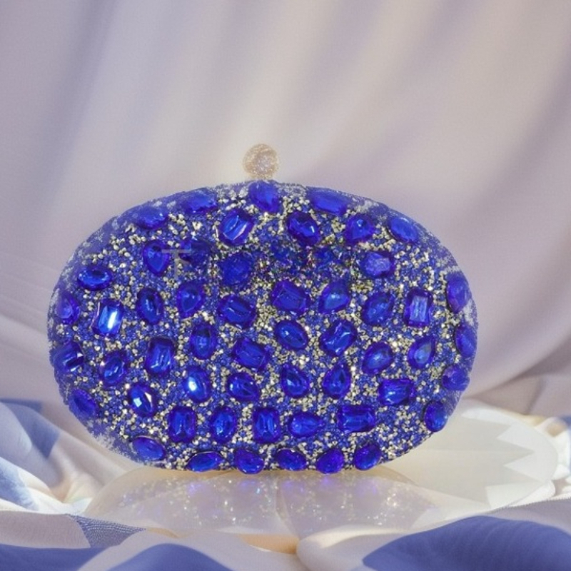 Luxury Bags Blue - Bolsa de Jantar Oval Grande com