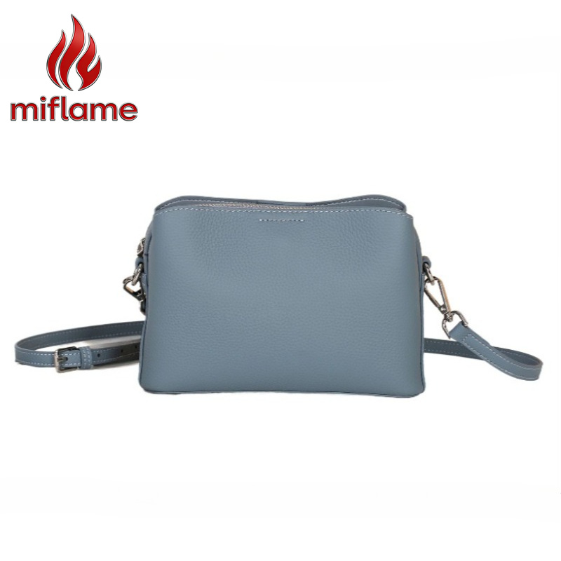 Luxury Bags Quiet - Bolsa Transversal Quadrada de Couro Genuíno
