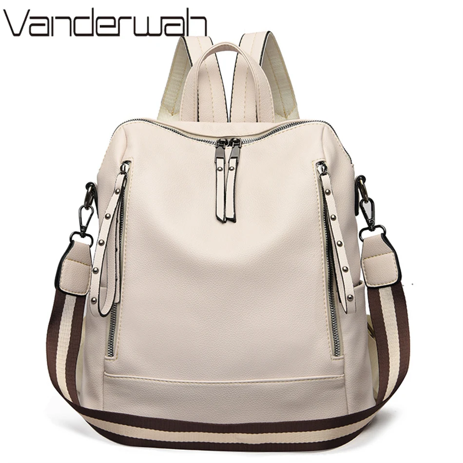 Luxury Bags With Zipper - Mochilas multifuncionais de couro macio para