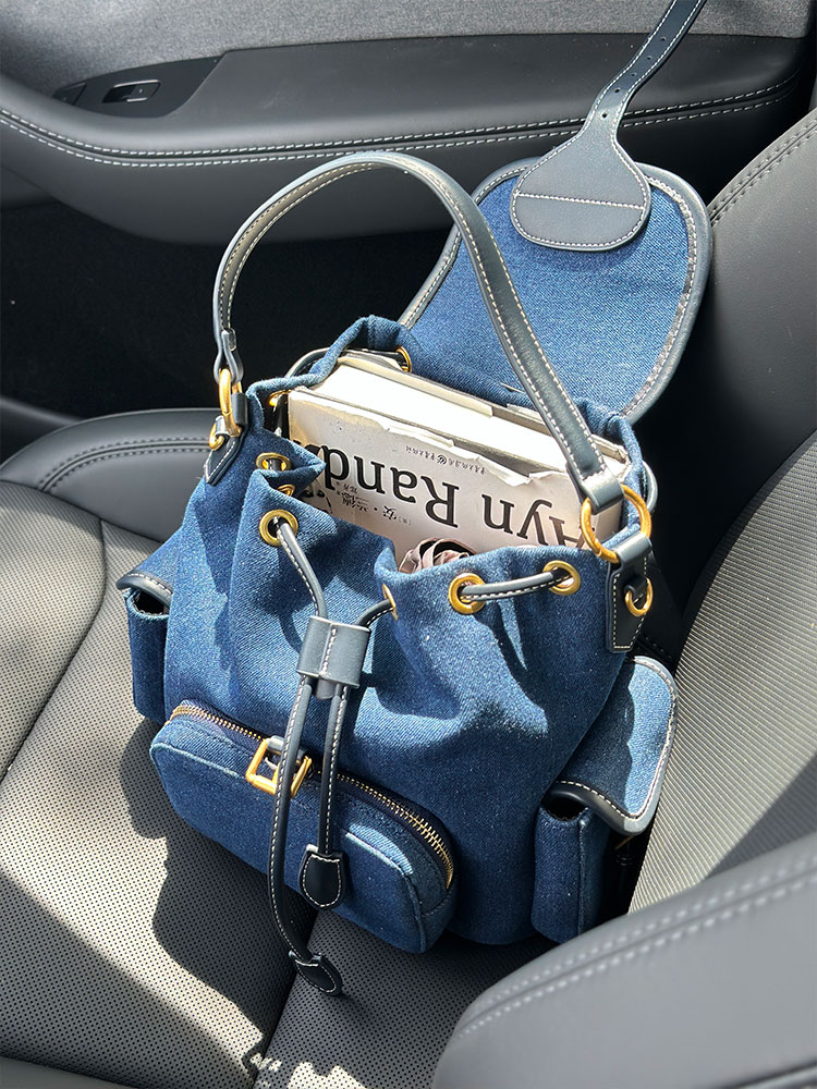 Luxury Bags Blue - Mochila Feminina Azul Jeans 2026 Nova