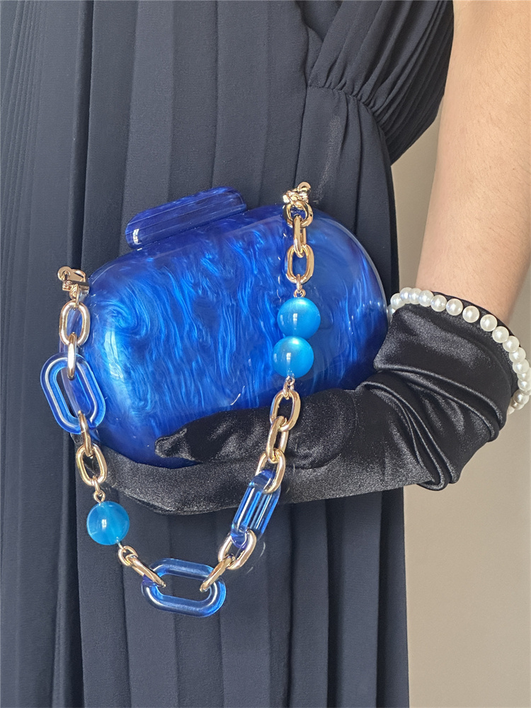 Bolsa acrílica redonda para a  - Luxury Bags Blue avaliação e preço
