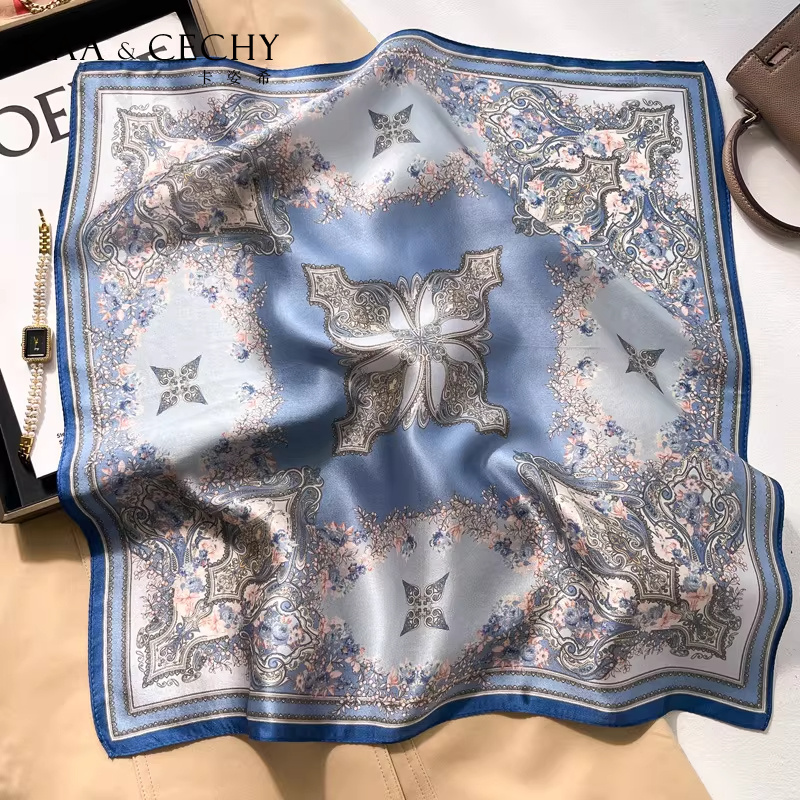 Lenço Quadrado de Seda 100% Am - Luxury Bags Blue avaliação e preço